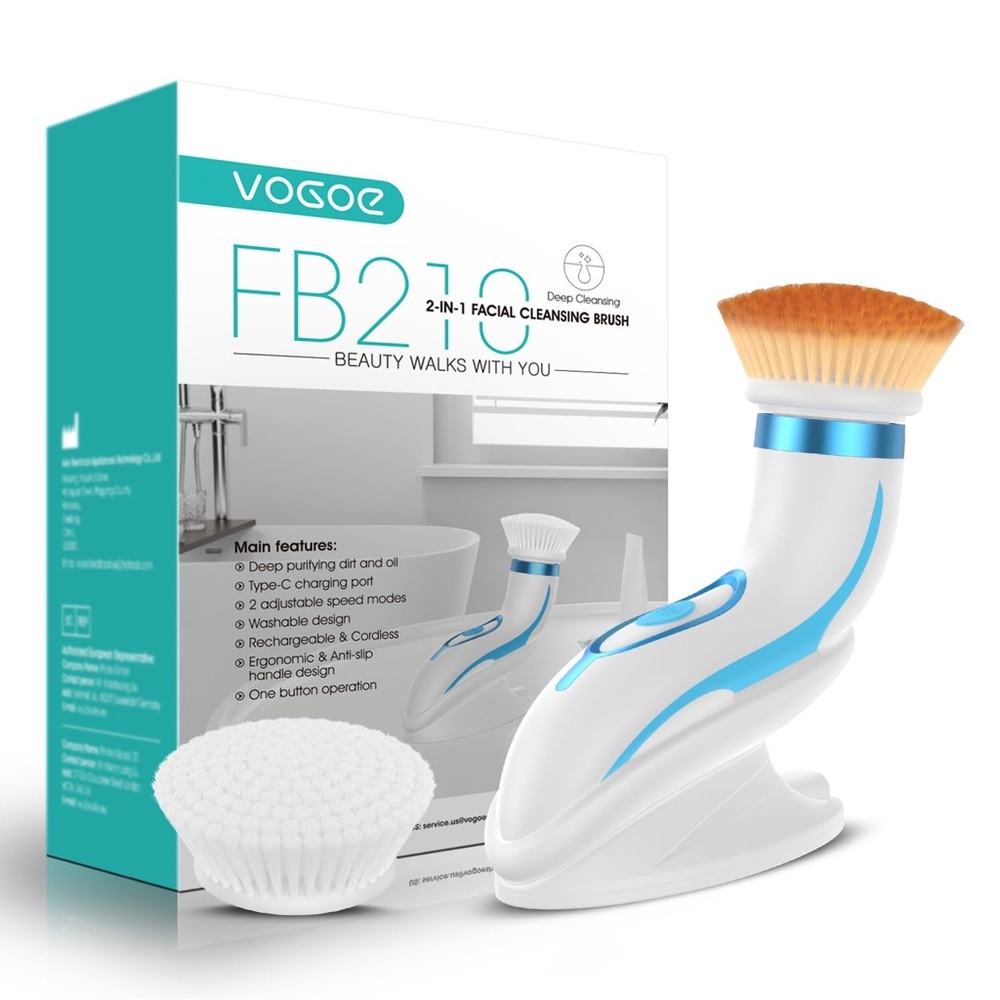 NWT Rechargeable Facial Cleansing Brush 2-Speed Spin Scrubber